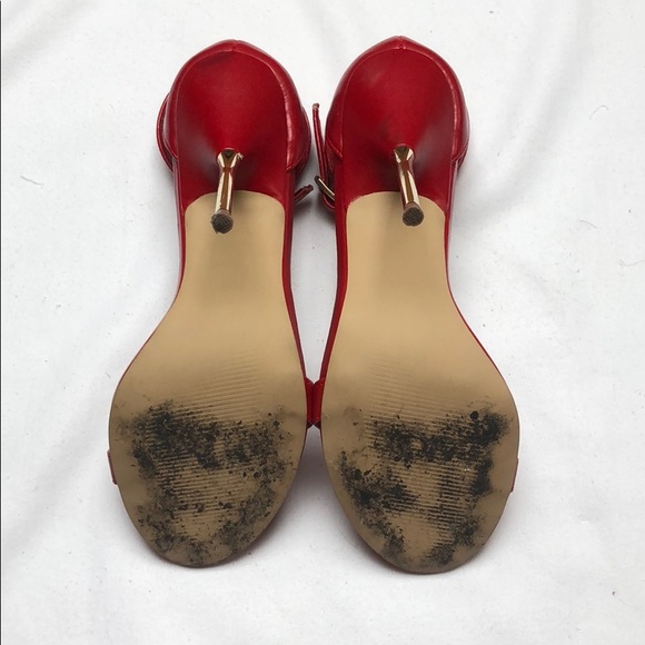 Red strappy open heels - Picture 4 of 4